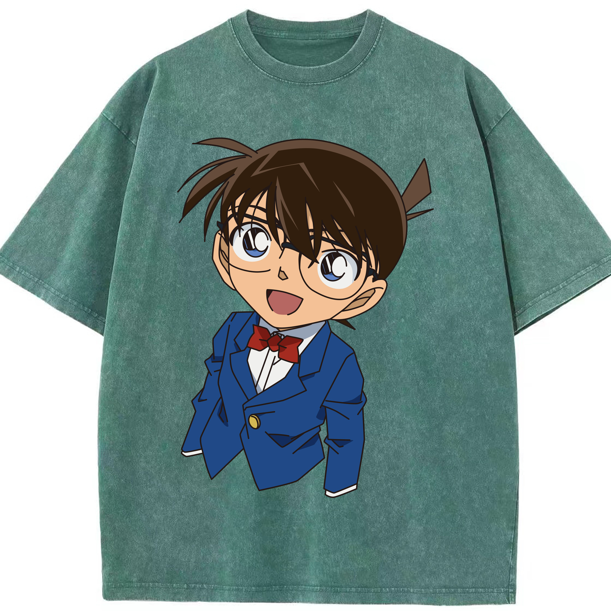 （画像用） 名探偵コナン 江戸川 コナン Detective Conan Conan Edogawa 綿100% ヴィンテージ風 半袖Tシャツ（フロントプリント）